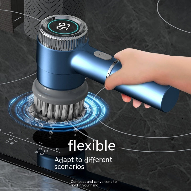 All-in-One Power Scrubber – Handheld Electric Brush with Wireless Charging & Multiple Brush Heads