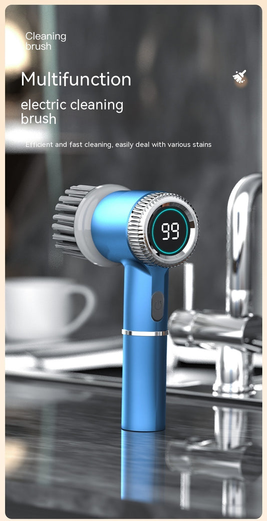All-in-One Power Scrubber – Handheld Electric Brush with Wireless Charging & Multiple Brush Heads